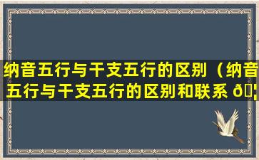 纳音五行与干支五行的区别（纳音五行与干支五行的区别和联系 🦊 ）